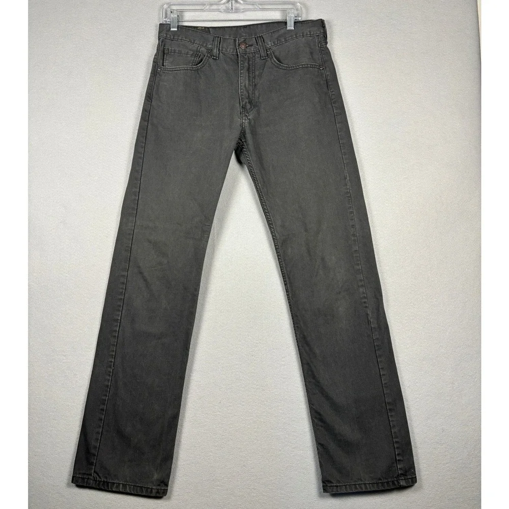 Levis 505 Regular Fit Straight Leg Jeans 32x32 Faded Black Denim